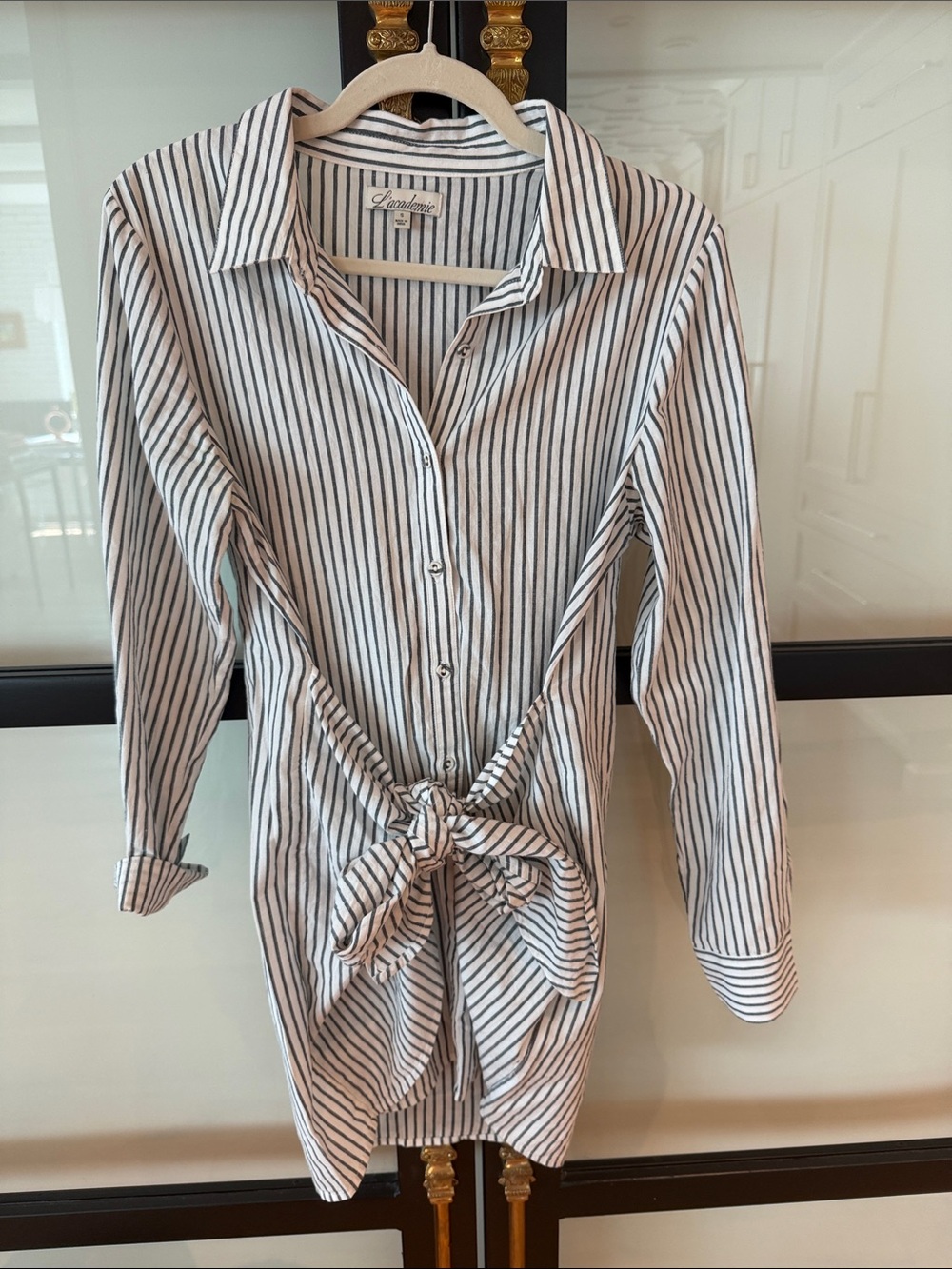 L'Academie Black and White Striped Tunic